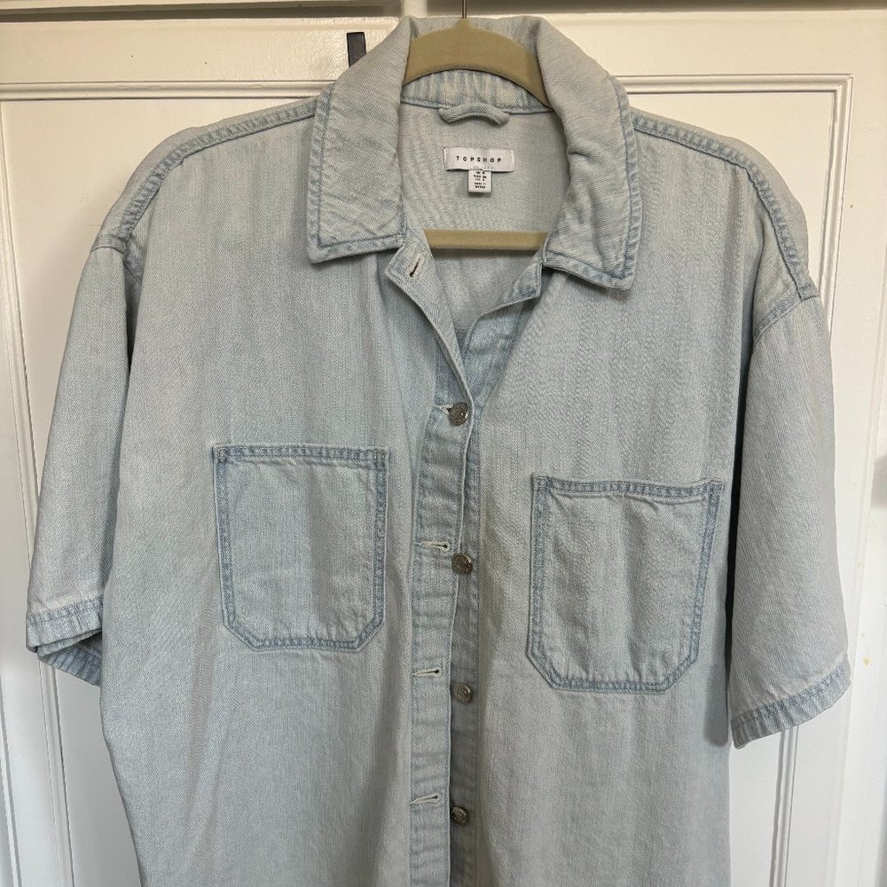 TopShop Denim Boyfriend Button Shirt